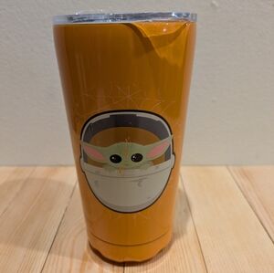 Orange Tumbler with Baby Yoda Design 12 Oz